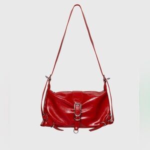 Red Leather Shoulder Bag